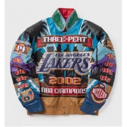 Los Angeles Lakers Three-Peat NBA Champions Leather Jacket